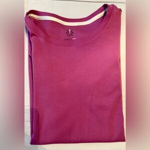 Isaac Mizrahi Pima Cotton Essentials Classic Crew Neck Magenta Short Sleeve Tee